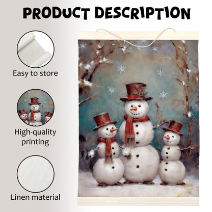 LKETW Christmas Snowman Poster Hanger Frame, 12x16 inch, Wall Art, Winter Snowy Theme Posters for Home Decor
