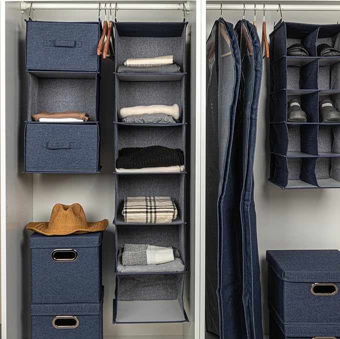 Household Essentials Hanging Cotton Blend Closet Organizer