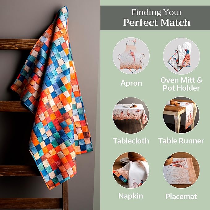 Maison d' Hermine Kitchen Towels Set of 3 100% Cotton 20" x 27.5" Reusable