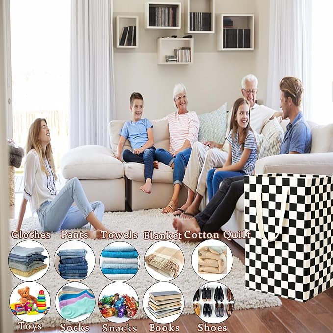 Waterproof Laundry Hamper Collapsible Laundry Basket Leather Handle Laundry Bag