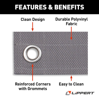 Lippert Outdoor Patio Rug - Gray, 8' x 20'