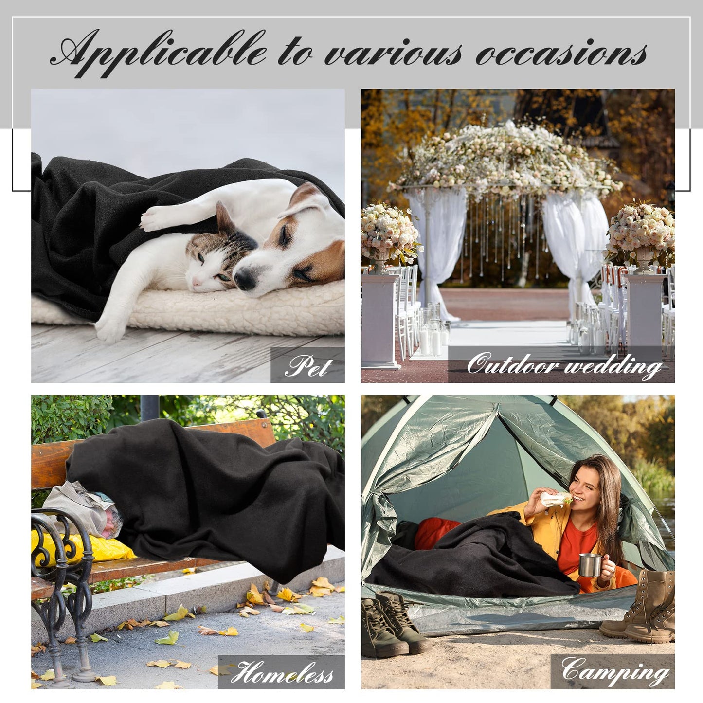 48 Pcs 50 x 60 Inch Fleece Blanket Bulk Throw Blankets Solid Polyester Microfiber Blankets Soft Cozy Pet Friendly Blanket for Wedding Favors Home Bed Sofa Office Travel Camping Outdoor
