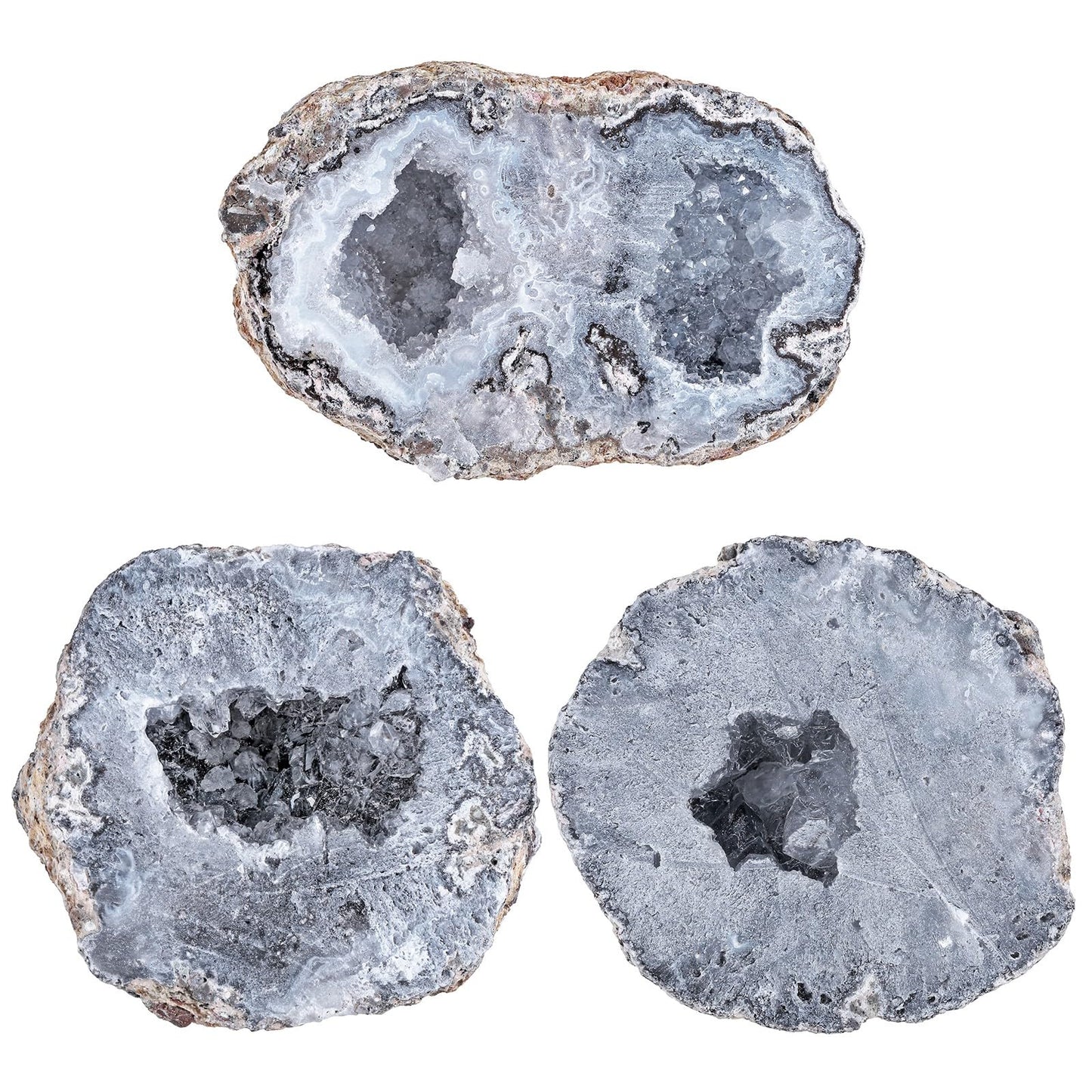 Rockcloud Natural Druzy Agate Geode Mineral Irregular Quartz Crystal Cluster Collection Specimen for Home Decor, 0.44-0.66 lb