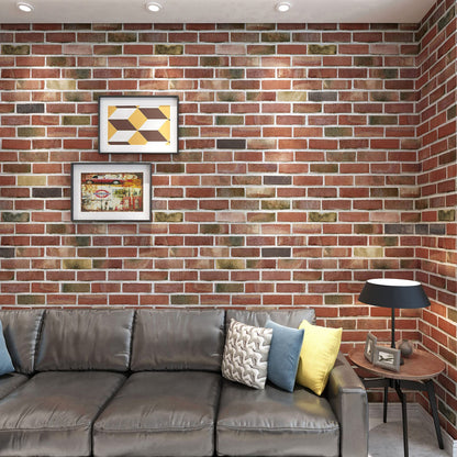 Art3d 10-Pack 52.5 Sq.Ft Faux Brick 3D Wall Panels Peel and Stick in Red Brown, Self Adhesive Waterproof Foam Wallpaper for Bedroom, Bathroom, Kitchen