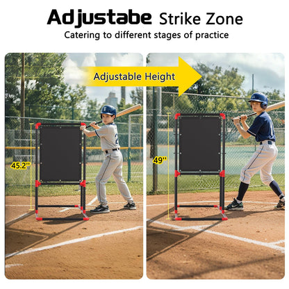 Olpchee Baseball Strike Zone Target for Plastic Balls Compatible with Wiffle Ball and Blitzball Pitching Training Strike Zone Target Set Up and Assemble Easily(Black)