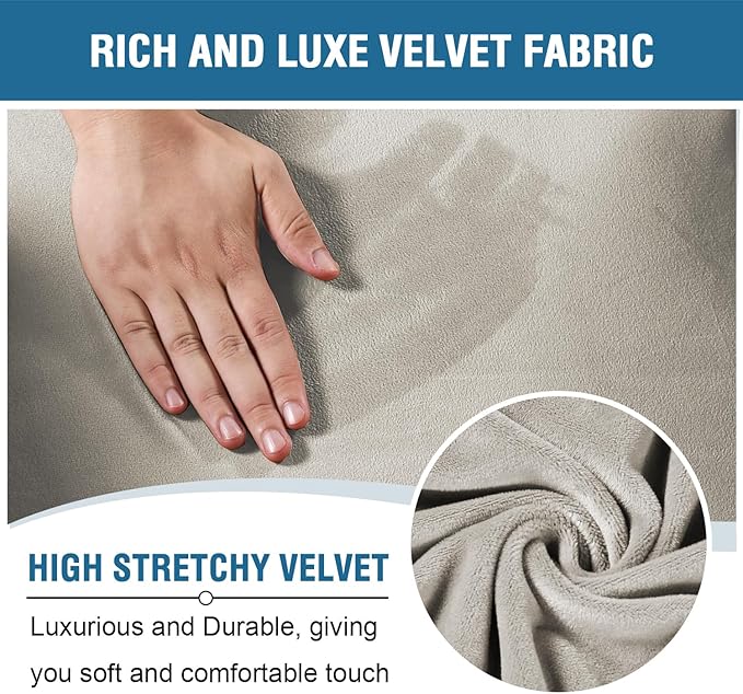 H.VERSAILTEX 4-Pieces Recliner Chair Covers Velvet Stretch Reclining Couch