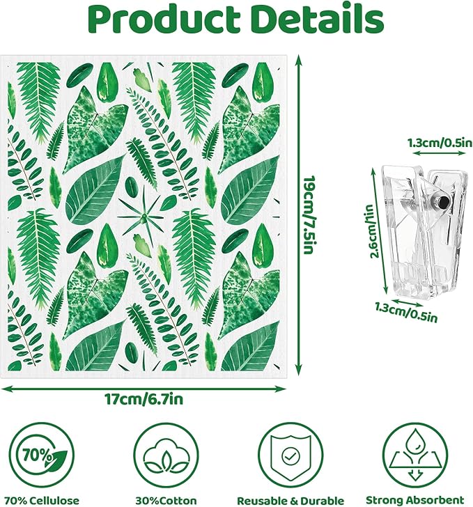 6 Pack St.Patricks Day Swedish Dishcloths