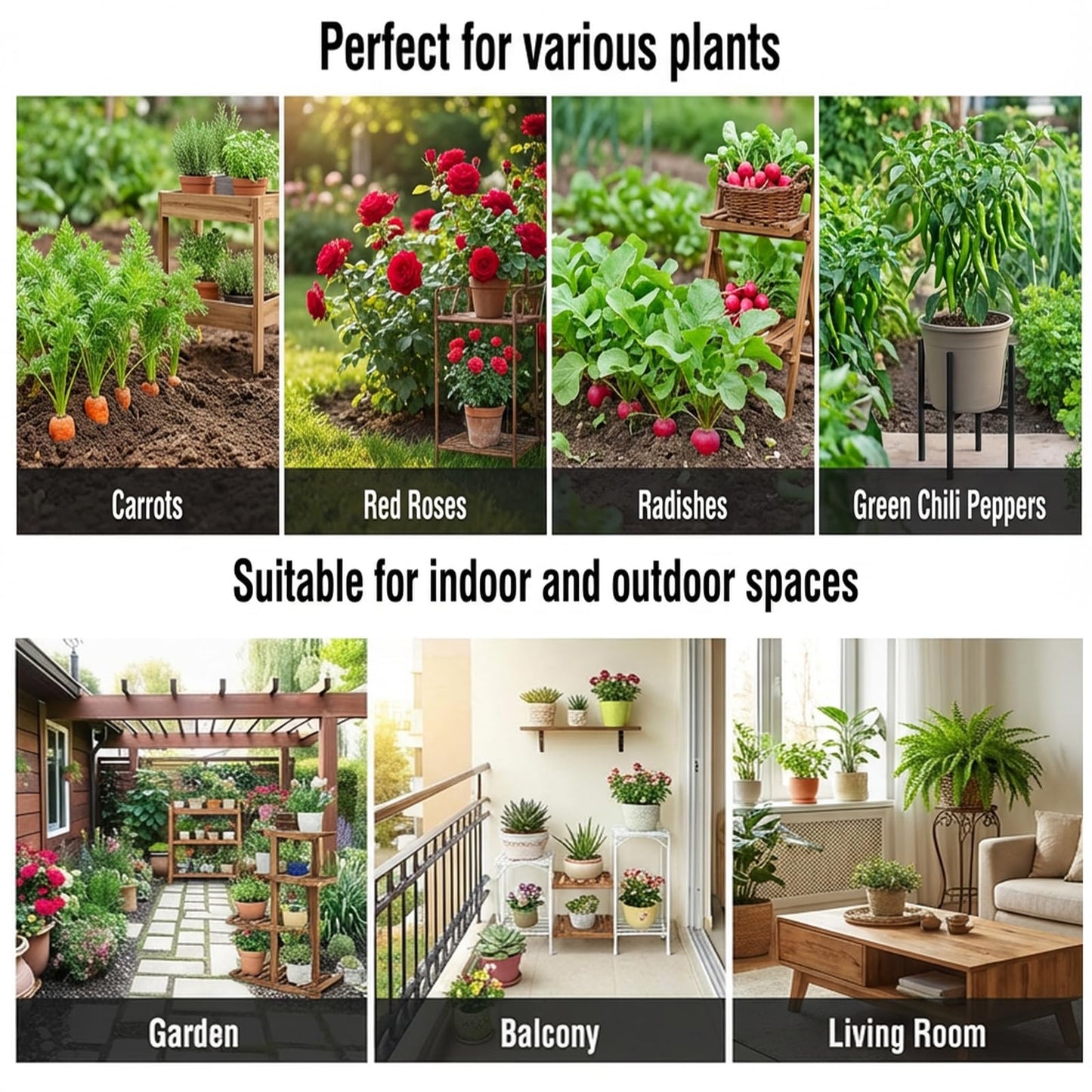 3PCS Raised Garden Beds Outdoor with Legs Planter Box, 47x16x21in Reinforced Support Rods, Drainage Grid, Multi-Combination Options for Vegetables, Flowers, Herbs, Ideal for Balcony, Patio Gardening
