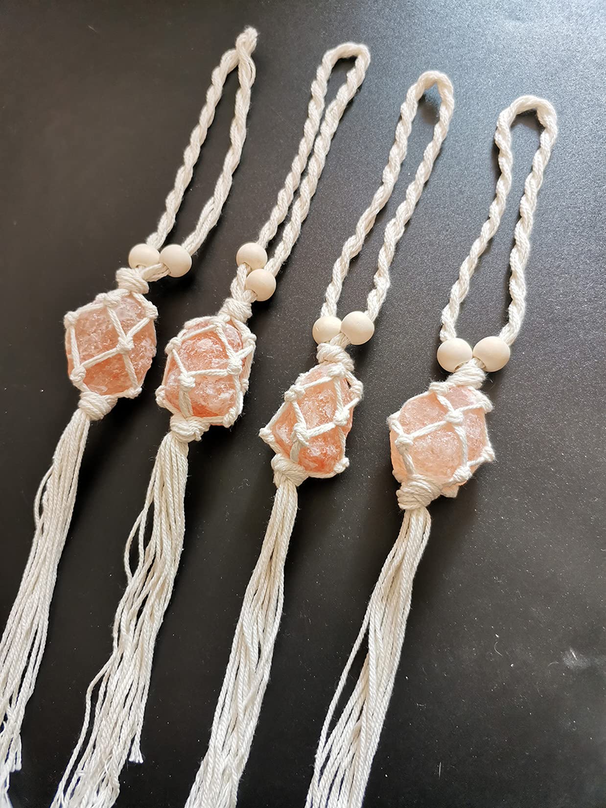 Handmade Himalayan Salt Car Rearview Mirror Pendant Car Decoration Hanging Ornaments for You