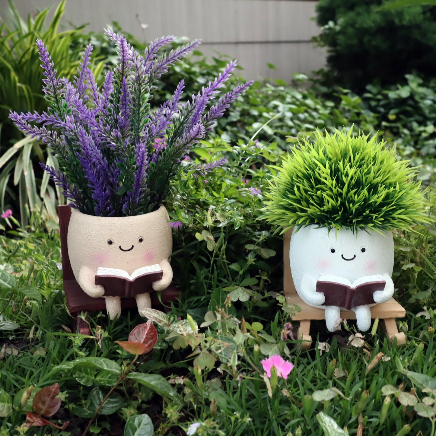 Dolkgy Funny Head Planters Face Pots, Adorable Human Face Flower Planter for Indoor Outdoor Plants, Unique Plant Holder Succulent Cactus Pots