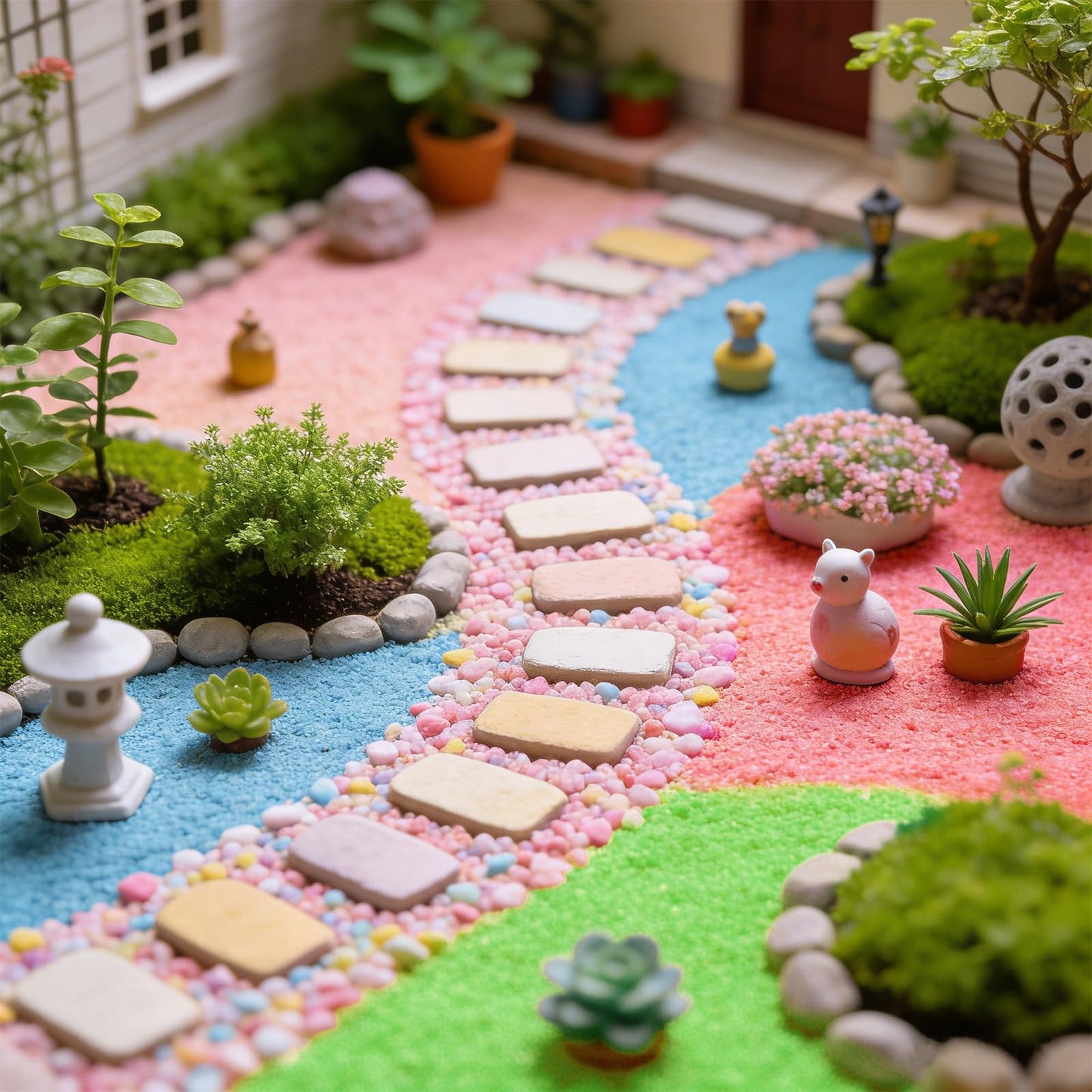 Warmtree Basing Material Kit,9 Pack Miniature Landscape Rocks, Tabletop Layout Terrain Materials Scenery, Sand and Stone Garden Stone Kit Fish Tank Decor, Material Diorama Supplies Scenery