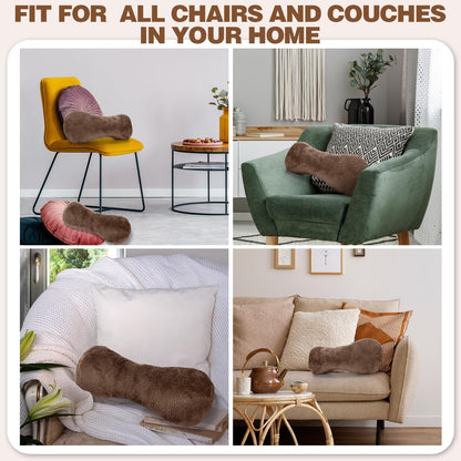 1 Pc Neck Pillow for Recliner Headrest Pillow Bone Shaped Chair Plush with Adjustable Strap Neck Support and Pain Relief Curve Head Cushion for Car Travel Airplane (Grey)