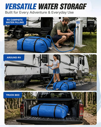 PYY Water Storage Bladder - 60 Gallon TPU Portable Fresh Water Tank with Strap, Food Grade Collapsible Flexible Container with Spigot for Daily Use Water, Camping, Irrigation & Emergency Storage