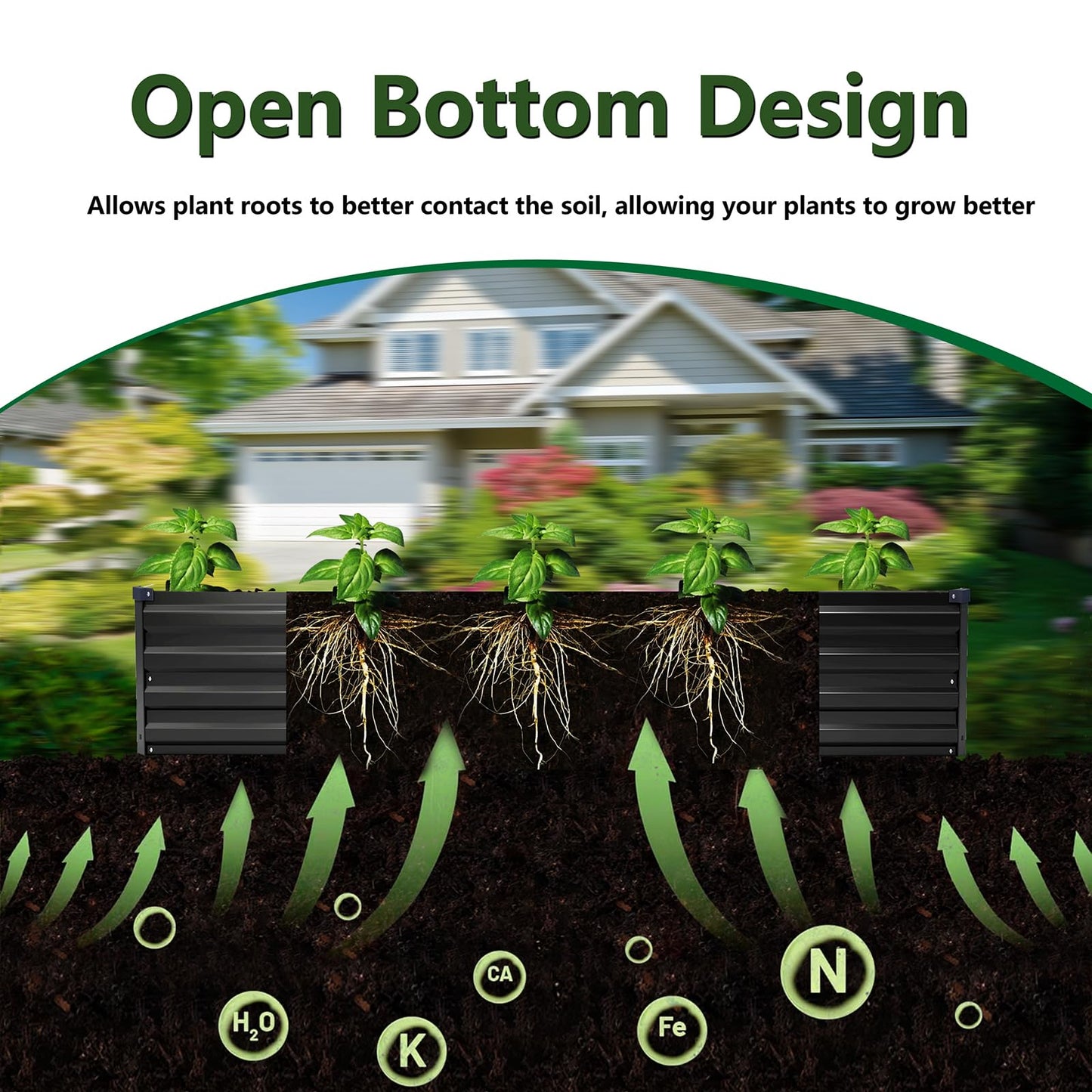 ZUNUDA 4×3×1FT(2PCS) Galvanized Raised Garden Bed Kit Metal Planter Boxes,Large Raised Garden Bed for Planting Vegetables,Flowers,Herbs -Black