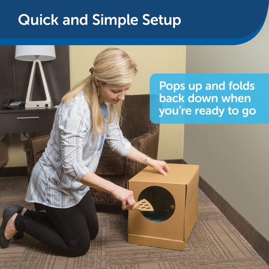 PetSafe Disposable Cat Litter Box - Collapsible Covered Design for Travel - from The Makers of ScoopFree Self Cleaning Litter Box - Includes 4.3 lb Premium Blue Original Crystal Cat Litter