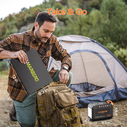 MARBERO Portable Power Station 88Wh Camping Lithium Battery Solar Generator Fast Charging with AC Outlet 120W Peak Power Bank(Solar Panel Optional) for Home Backup Outdoor Emergency RV Van Hunting
