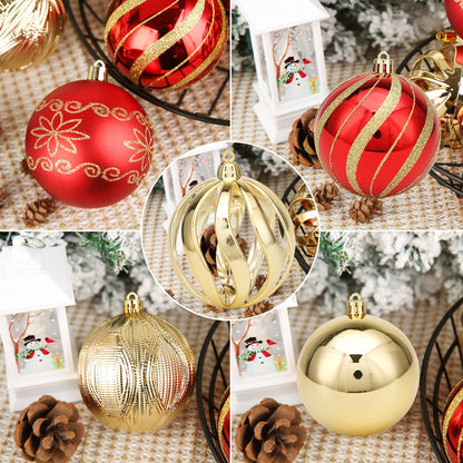 Christmas Ball Ornaments Set, 20pcs 3.15'' Red and Gold Christmas Shatterproof Ornaments Set for Xmas Tree Traditional Christmas Tree Decoration Hanging Baubles for Home Decor