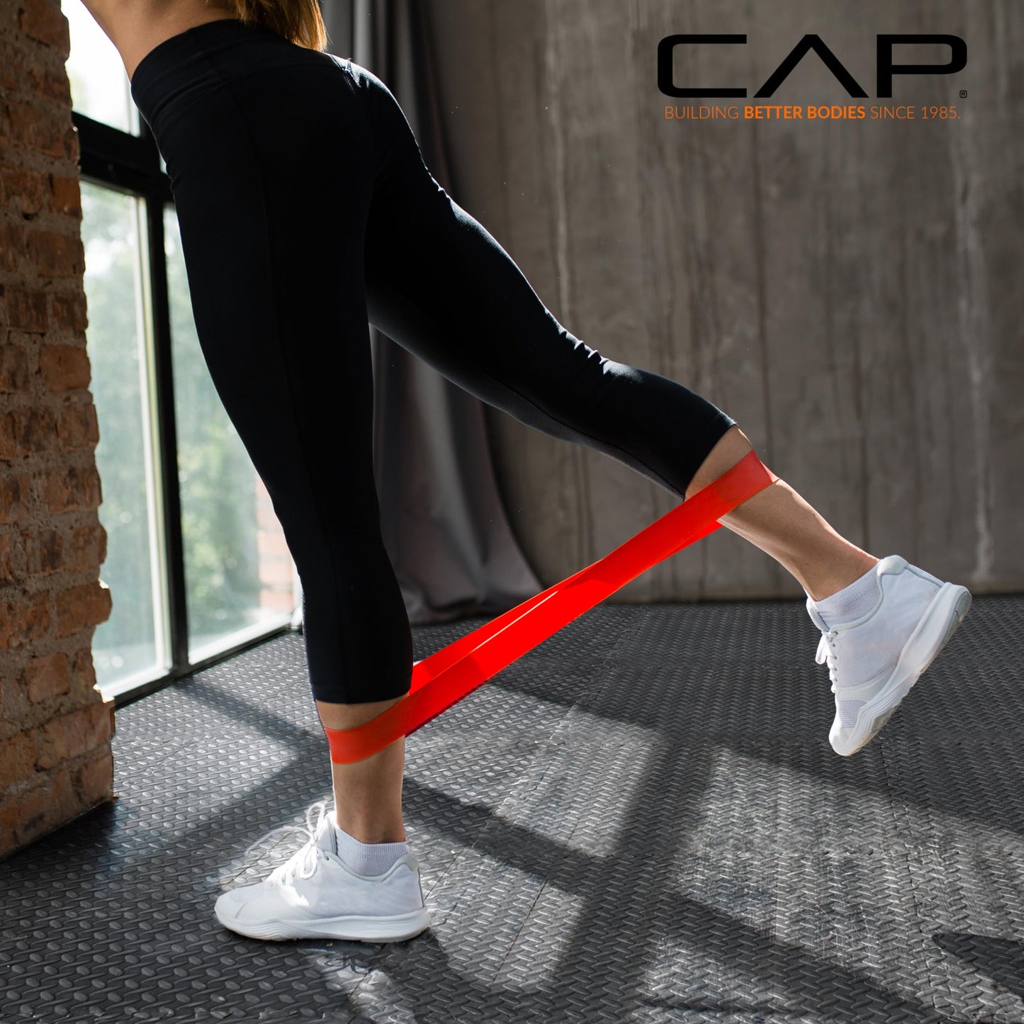 CAP Barbell 1-Inch Interlocking EVA Foam Exercise Puzzle Mat Home Gym Flooring - 4 Pack | 24" x 24" x 1" | T Pattern - Black