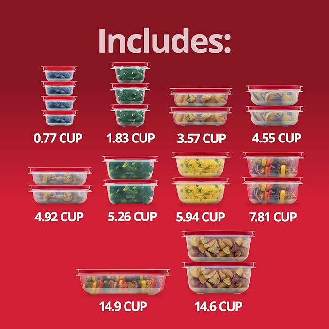 Rubbermaid EasyStore Containers, 44-Piece Set, Food Storage Containers