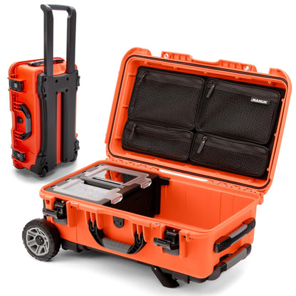 NANUK Trail 30 – 28.5L (7.5-Gallon) Waterproof Storage Box – Wheeled and Modular Cargo Case for Camping, Fishing, Hunting & Outdoor Storage - Dustproof and Impact Resistant (22" x 14" x 9") – Orange