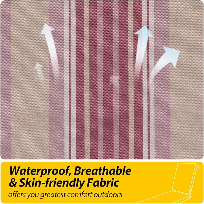 AAAAAcessories Outdoor Chaise Lounge Cushions, Fade-Resistant, Waterproof Patio