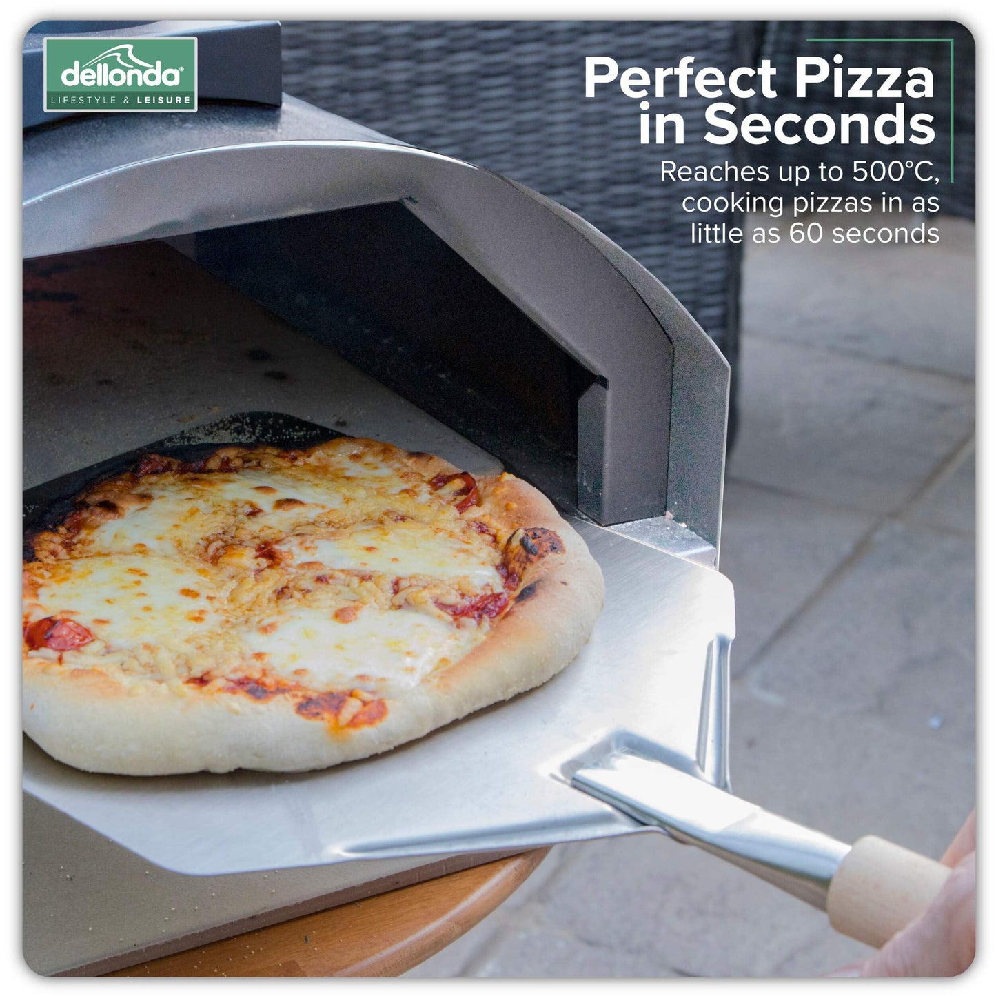 Dellonda Portable Wood-Fired 14" Pizza Oven and Smoking Oven, Stainless Steel - DG11