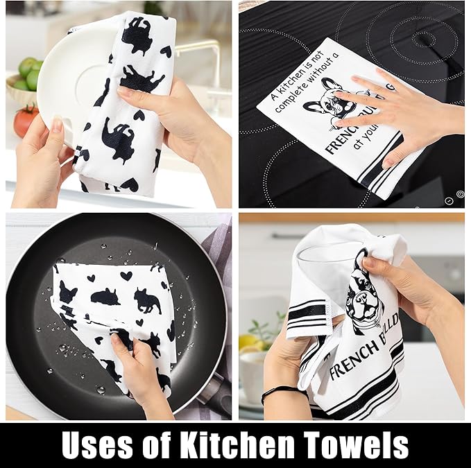 French Bulldog Kitchen Dish Towel