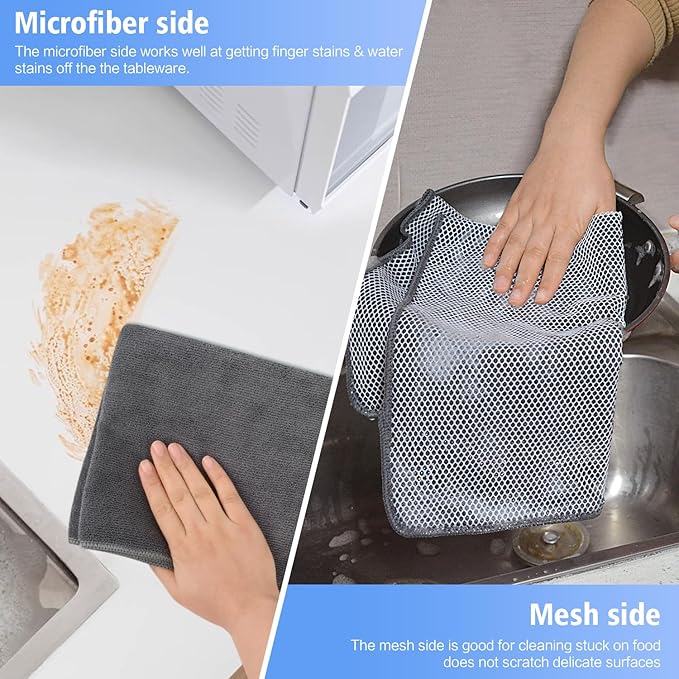 KinHwa Kitchen Washcloths for Dishes Absorbent Microfiber Dish Cloths Dish