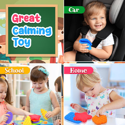 Squishy Sensory Toys for Kids Toddlers: Super Soft & Textured Sensory Fidget Toy for Autistic Children Special Needs | Stress Calming Toys for Kids | Baby Stocking Stuffers Fidget Toy for Autism, ADHD