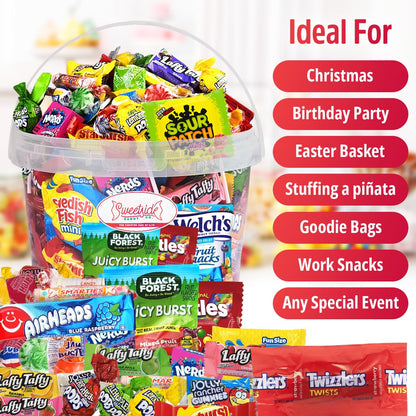 Bulk Candy Variety Pack - 2 Pound Care Package Assorted Basket, Snack Food Gift, Office Assortment Gift for Birthday Party, Kids, College Students & Adults (Pack of 1))