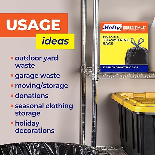 Hefty Essentials Extra Large 39 Gallon Trash Bags, Extra Large Trash Bags