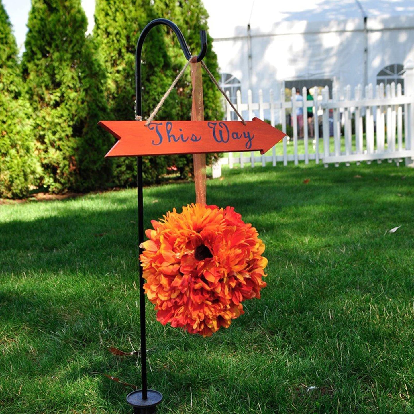 Outdoor Shepherds Hooks,29Inch Small Adjustable Metal Bird Feeder Pole Hanger,Courtyard Lawn Iron Hanging Hook,Heavy Duty Plants Lanterns Garden Stakes for Flower Pots,Solar Lights,Garden Decor (1PC)