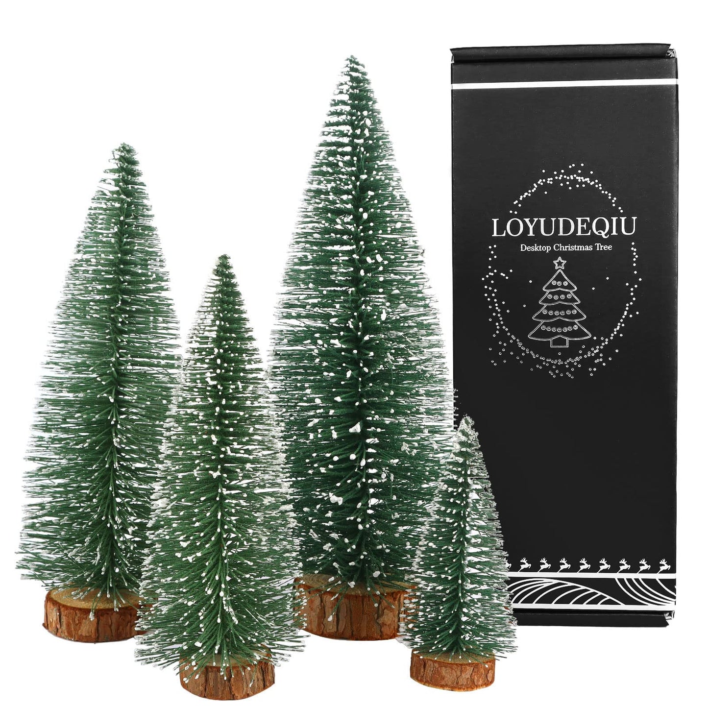 Desktop Miniature Pine Tree Tabletop Christmas Tree Small Pine Tree Decor Christmas Tree Toppers (Green 4pcs)
