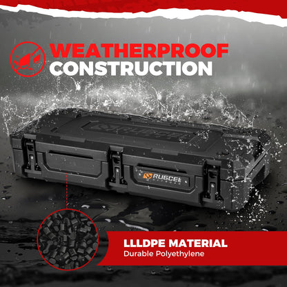 RUGCEL 98QT Waterproof Dry Storage Box - Heavy Duty Off-Road Case for Overland Trips, Car Camping, Roof Rack