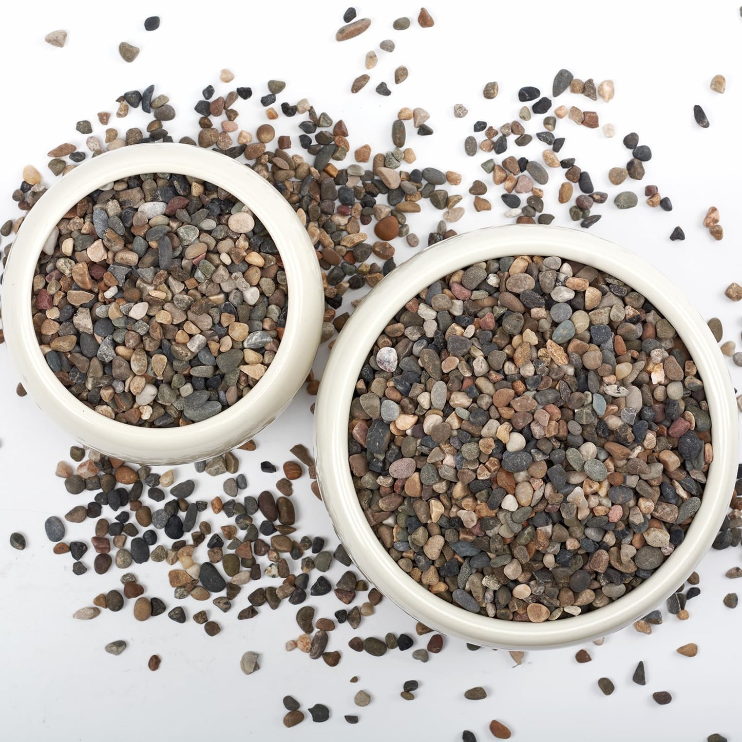 5LB Natural River Rocks, 1/4" Aquarium Gravel, Small Pebbles for Plants, Pea Gravel for Fish Tanks, Decorative Rocks for Gardening, Flower Pots, Vase Fillers, Indoor Fountains (10, Pounds) (5 LBS)