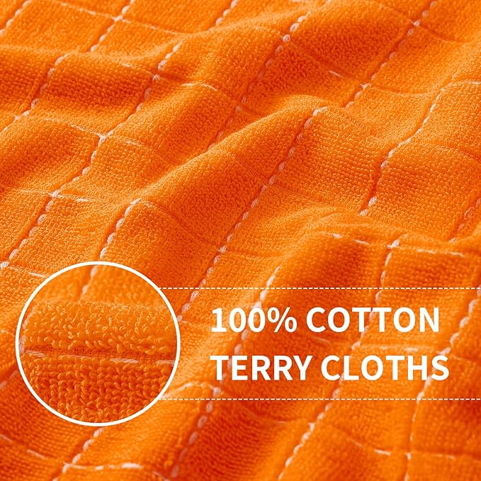 Homaxy 100% Cotton Terry Kitchen Towels, Checkered Designed, Soft and Super