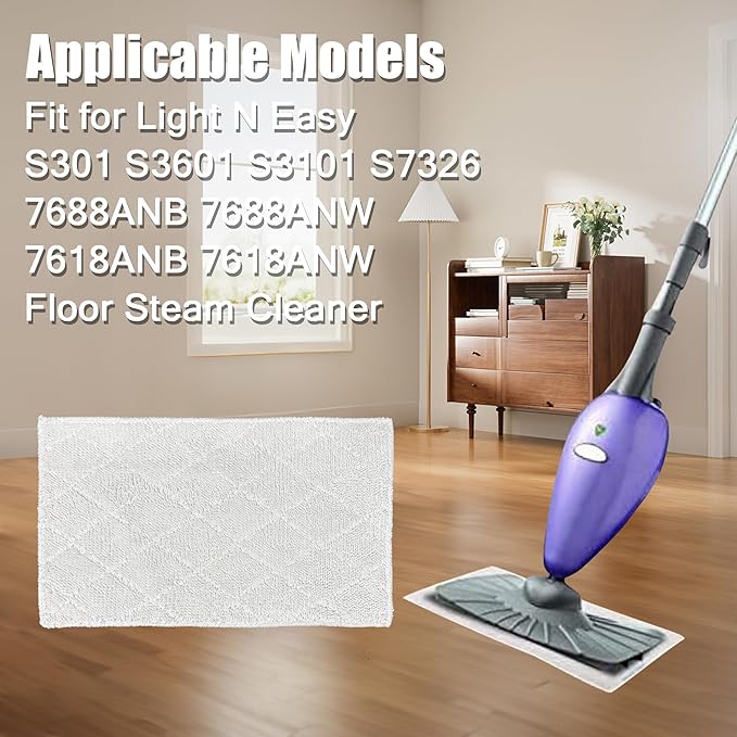Light 'N' Easy Steam Mop Pads Replacement Reusable
