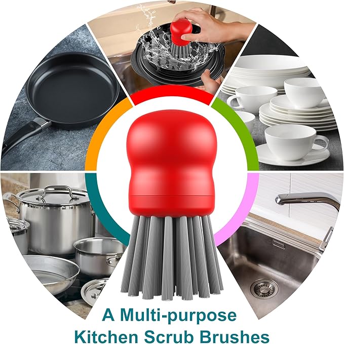 Mini Dish Brush for Cleaning Chicken Shredder, Palm Brush Dish Scrubber