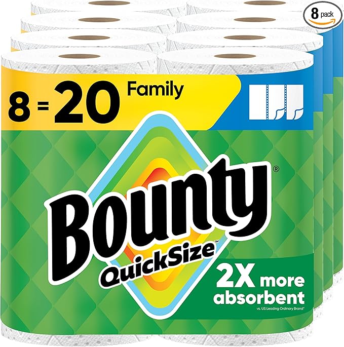 Bounty Quick Size Paper Towels, 8 Family Rolls