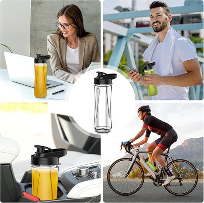 Electric Smoothie Blender, Powerful Small Blender with 2 Portable 20oz Tritan blender Bottles, BPA-Free with 4 Stainless Steel Blades, Mixer Smoothie Maker for Shakes and Smoothies