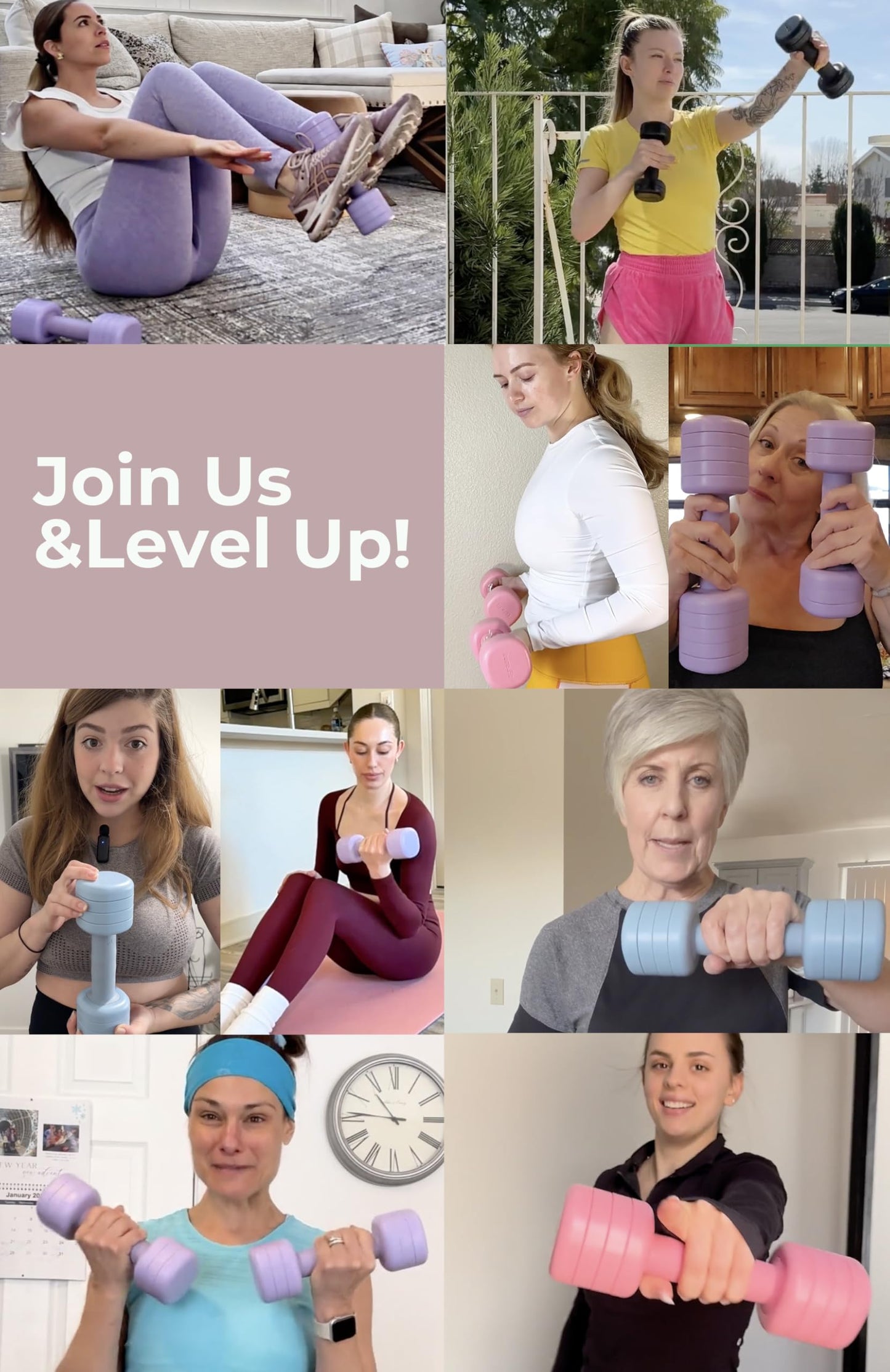 kure.fit Adjustable Dumbbell Set｜2LB 3LB 4LB 5LB Light Hand Weights for Women｜One-Twist Weight Adjustment｜Non-Slip Curved Grip Handle｜Free Weights for Home Gym, Rehab, Pilates, Yoga, Strength Training