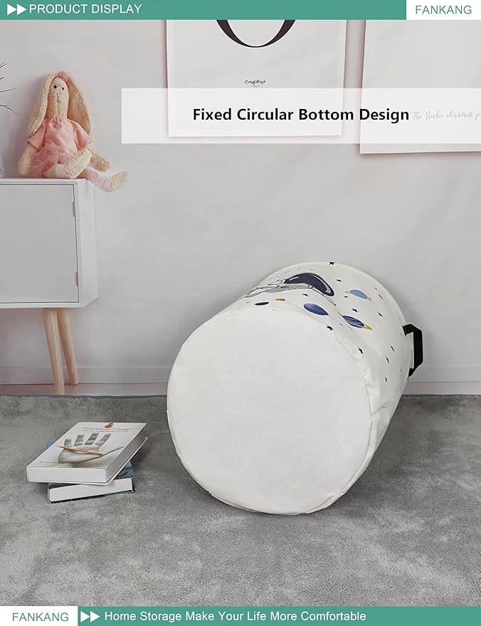FANKANG Storage Basket, Nursery Hamper Canvas Laundry Basket Foldable