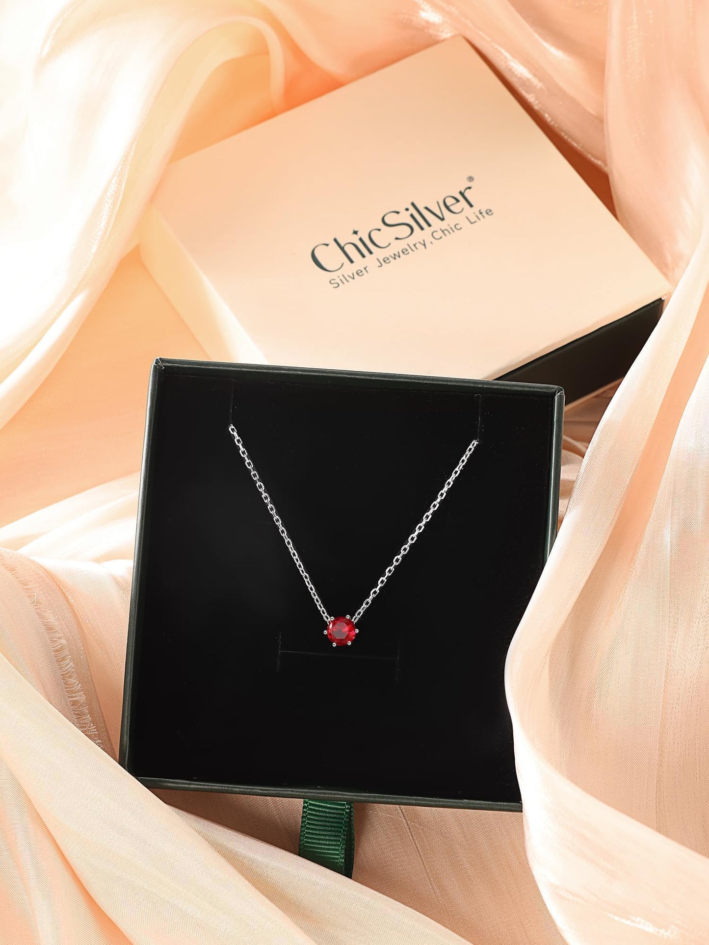 ChicSilver November Birthstone Jewelry 925 Sterling Silver Round Cut Gem Stone Simulated Topaz Necklace Dainty Tiny Cubic Zirconia Pendant Necklace for Women