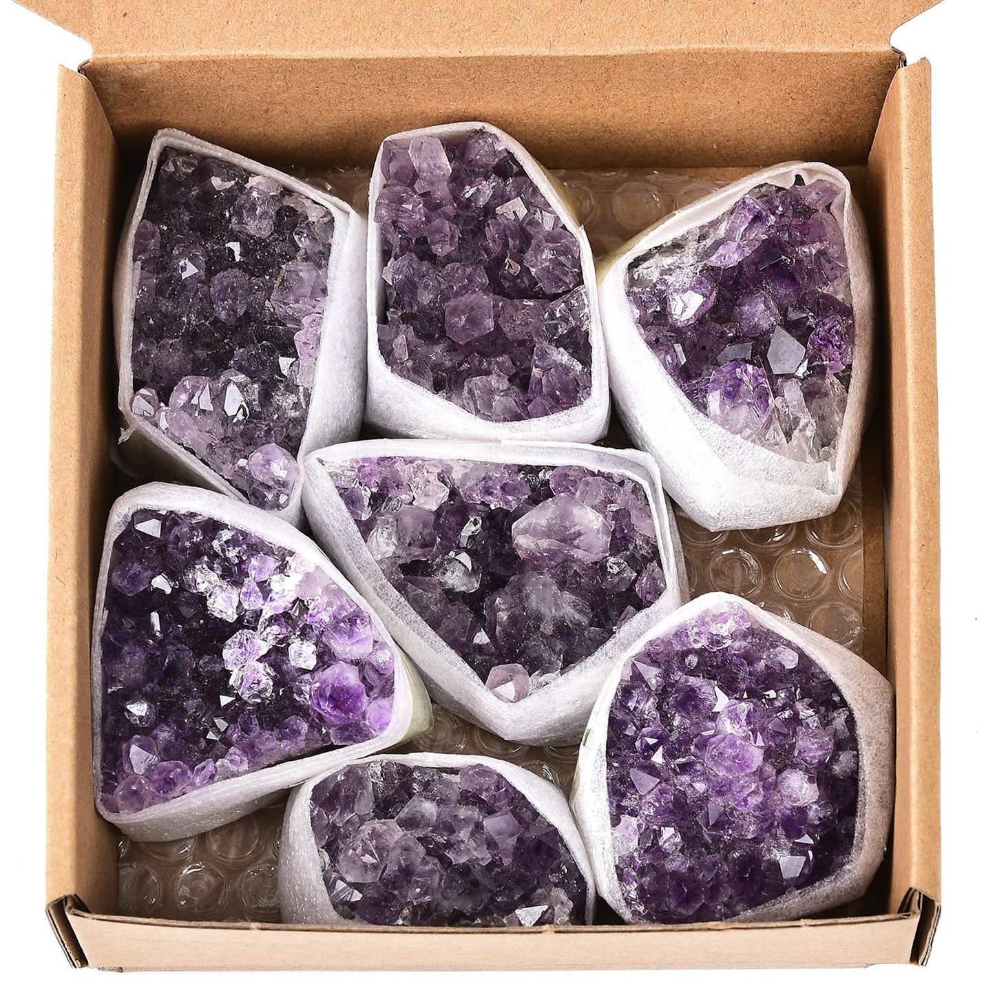 JIC Gem 1.8 LBS Natural Amethyst Geode Crystals Healing Stones Raw Amethyst Crystal Clusters for Witchcraft