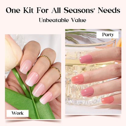 Beetles Press on Nails Kit 720Pcs 24 Colors, Press on Nails Short Almond Glossy Matte Glitter With Nail Glue & Nail Tabs Stickers, Natural Fit Lightweight Fake Nails Kit Art For Women Girls