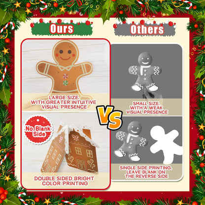 8 Pcs Christmas Tree Decorations Picks, Large Gingerbread Man Christmas Tree Picks, Xmas Gingerbread Man Tree Topper Ornaments for Xmas Trees Winter Holiday Home Party Vase Decor