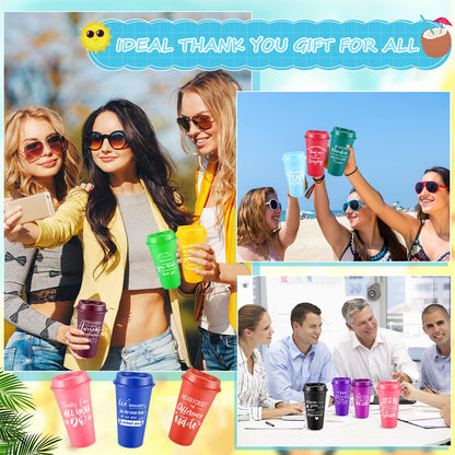 Teenyyou 90 Pcs Employee Appreciation Gift Set, 16oz Tumbler with Lid Notebook Pen Bulk Thank You Gift Holiday Party Favor for Office Coworker Teacher Staff Team (Multi Color,Elegant Style)