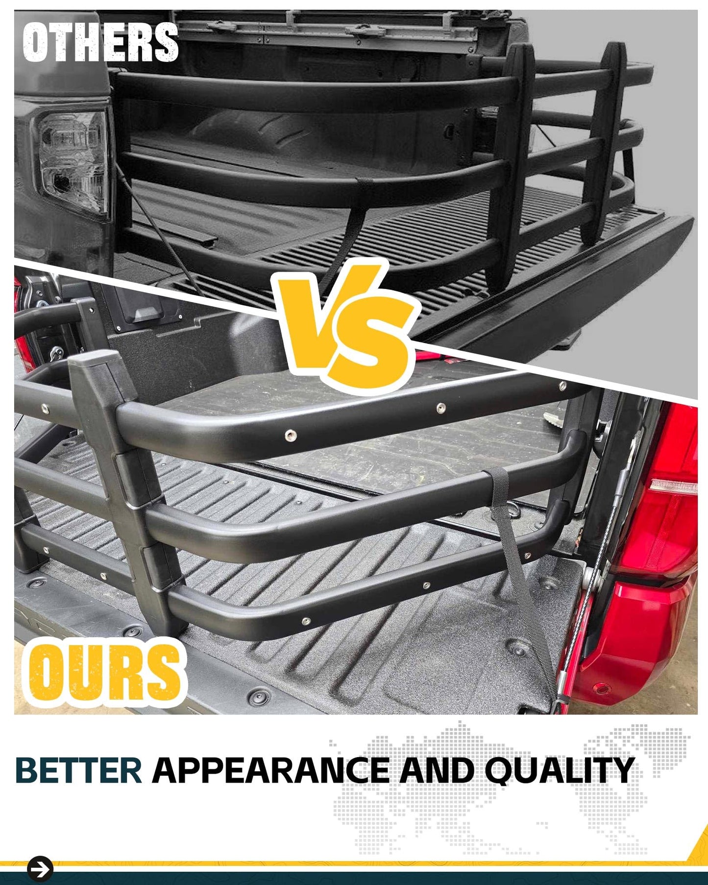 Trumgeta Truck Bed Extender Fit for Ford F-150 2021-2026, Dodge Ram 1500 2019-2026, Toyota Tundra 2007-2026, Tailgate Mount Cargo Extension, Fold-in/Fold-Out Pickup Storage