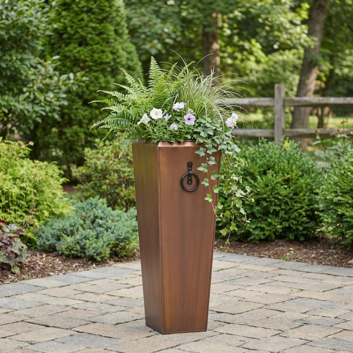 H Potter Tall Outdoor Planters Copper Large Flower Pots Indoor for Patio Balcony Garden Deck Front Porch Entryway Antique Copper Single Large