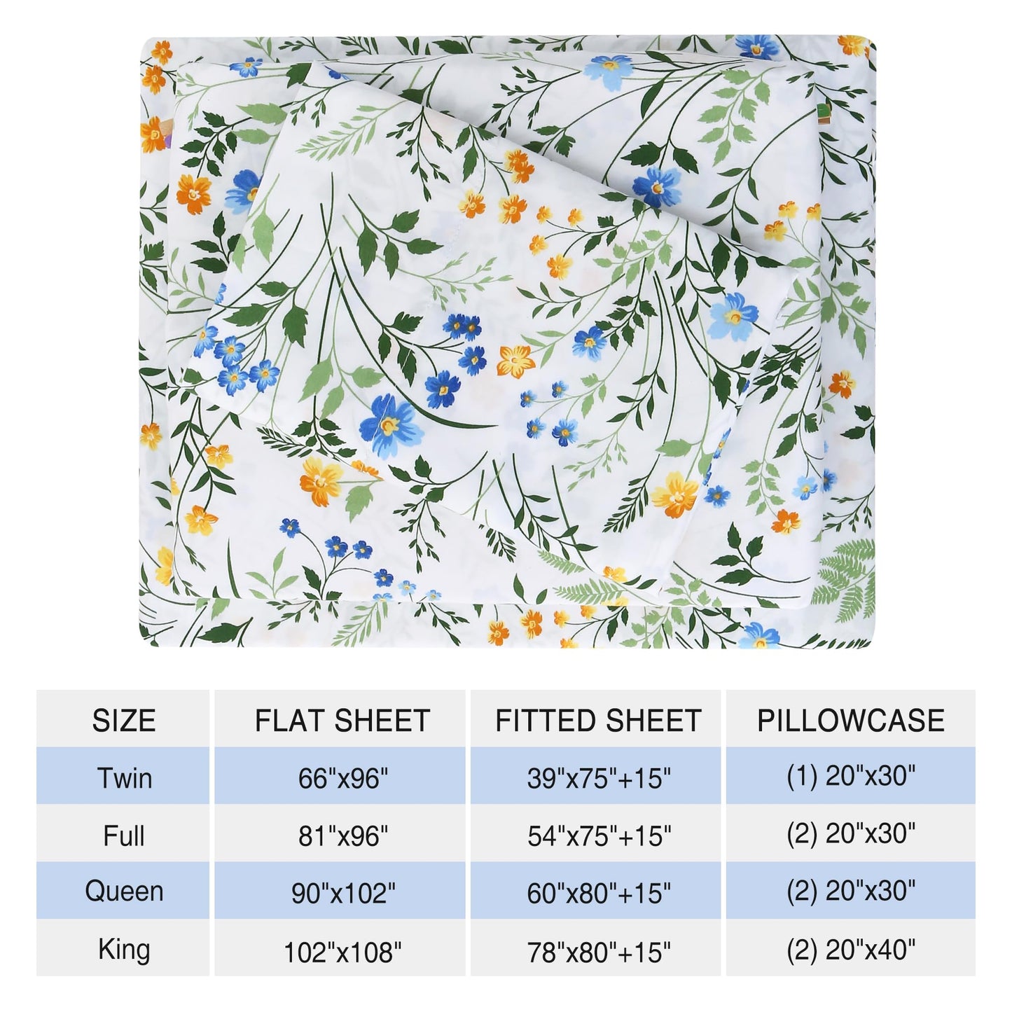 Viviland Full Bed Sheet Set - 4 Piece Double Brushed Microfiber Bedding - Deep Pocket Up to 15", Ultra Soft, Breathable & Wrinkle Resistant Skin-Friendly Cooling Sheets for Adult - Sunlit Field(F)